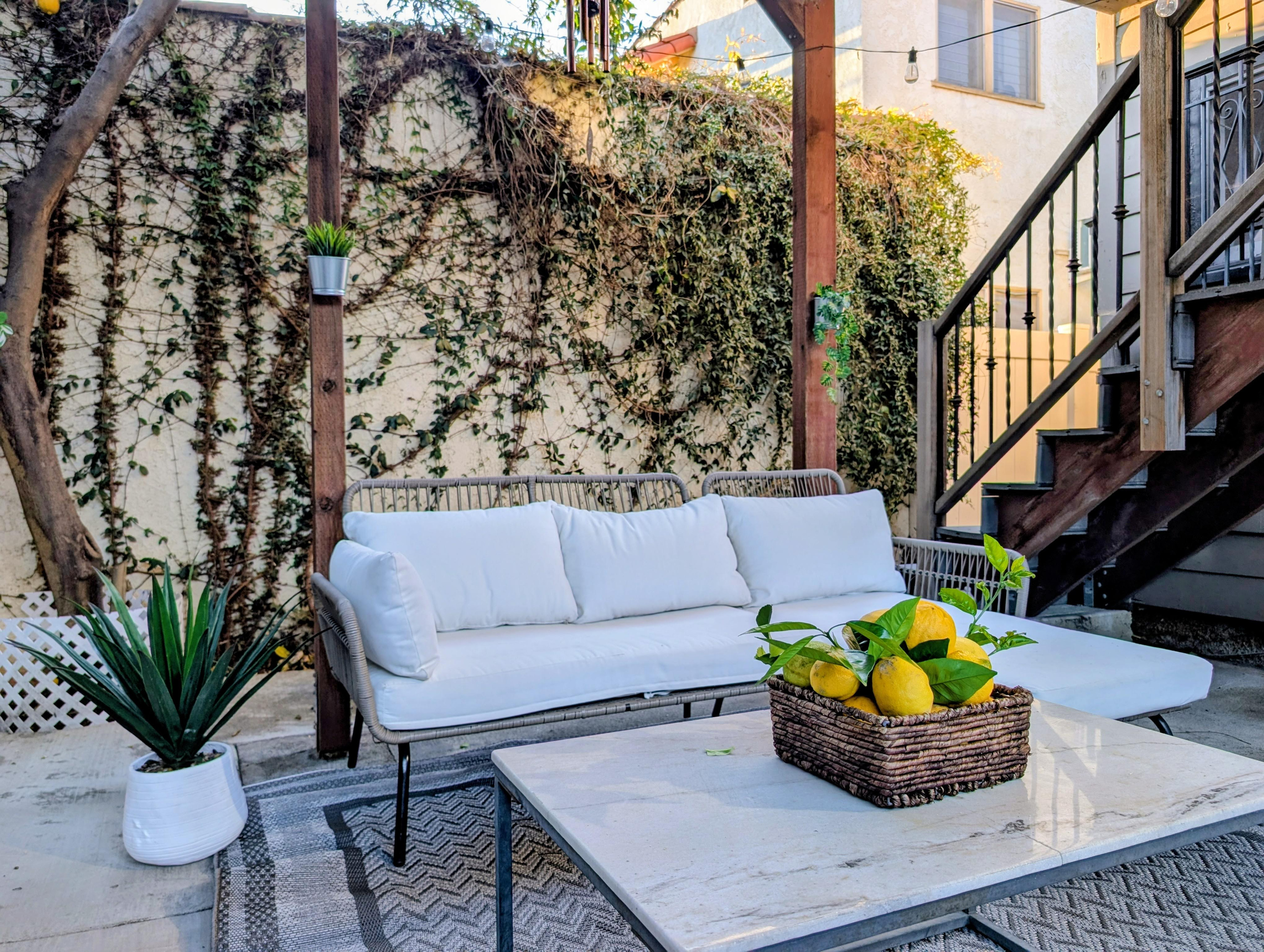 From morning coffee to evening cocktails, this stylish outdoor seating area is the perfect place to relax, reconnect, and make lasting memories.