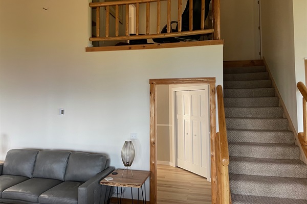 Stairs to 2nd level bathroom and reading area