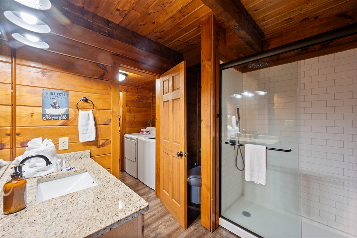 Main Level Full Bathroom Attached to Master