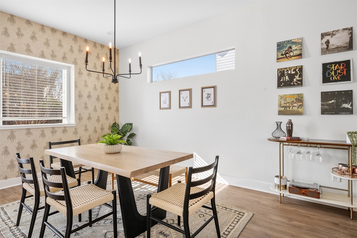 Seating for 8 in this spacious dining room.
