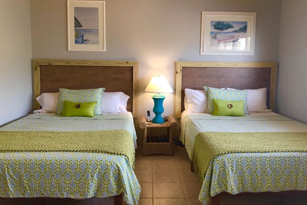 2nd floor bedroom with two queen beds