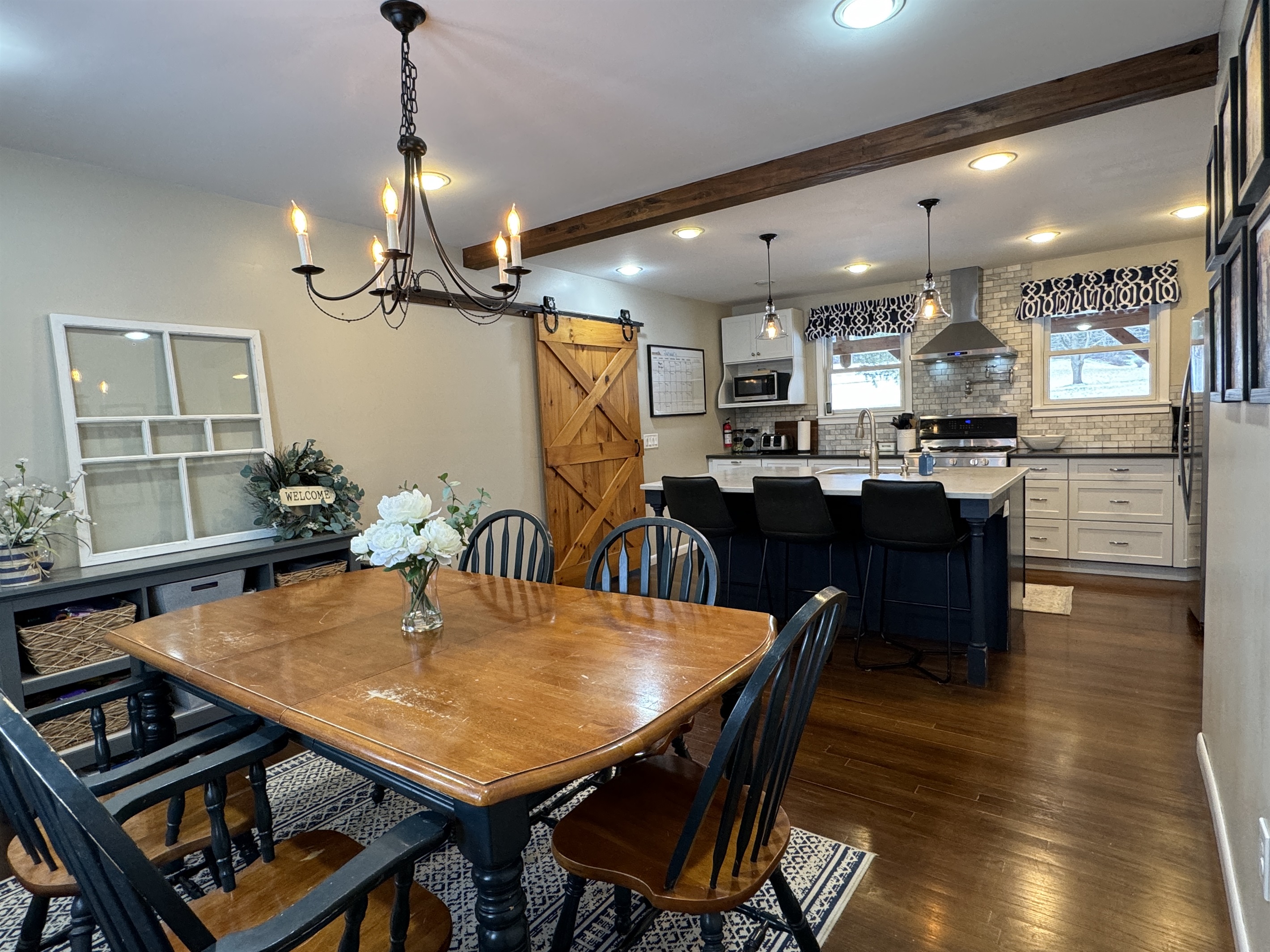 Farmhouse kitchen and dining area
