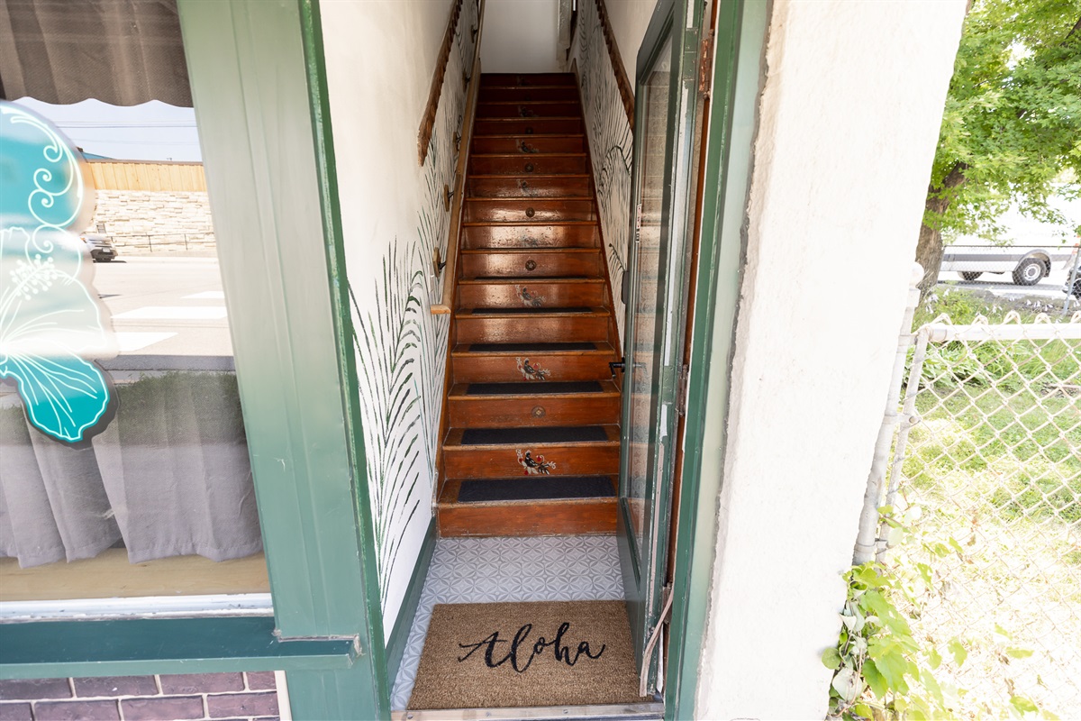 ALOHA! It's a haul up the stairs, but the only way to get there!