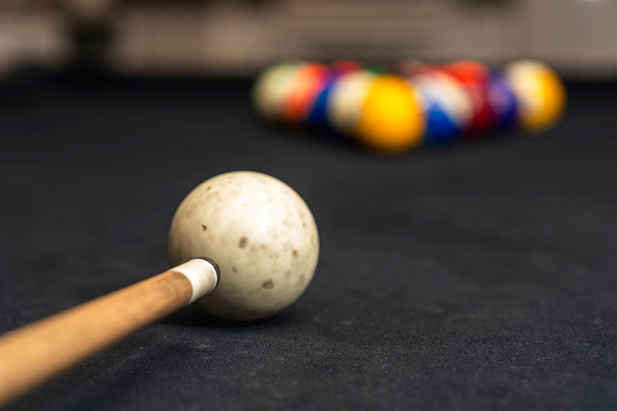 Ready, Set, Break! Close-up of the billiards setup in the game room—perfect for friendly family competition.