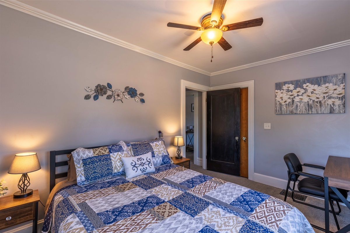 There is a small desk for your use.