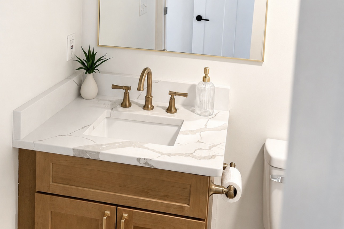 Master bath with tub and shower
