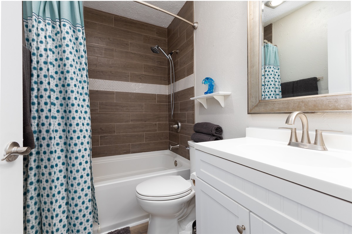 Hallway bathroom shower