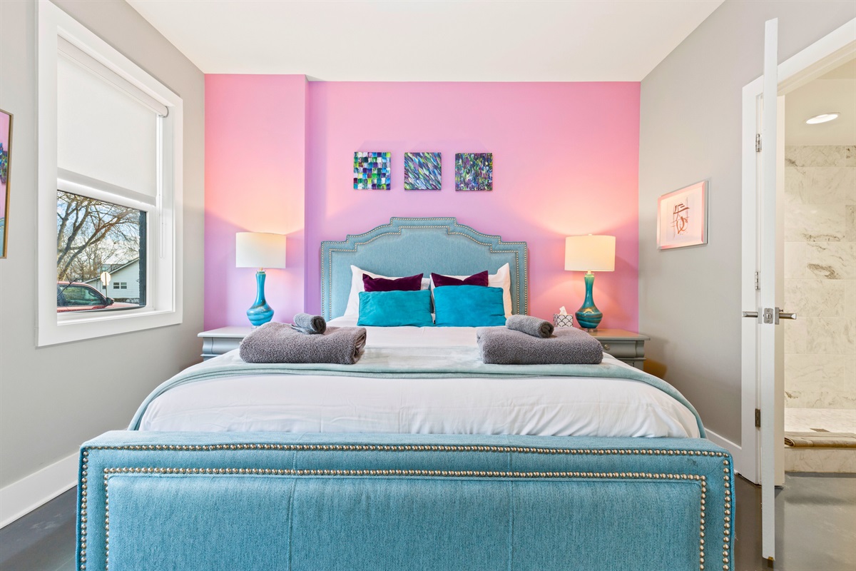This Queen Bedroom Suite is Vibrant and Full of Personality - Colorful Accents and Gorgeous Furnishings.