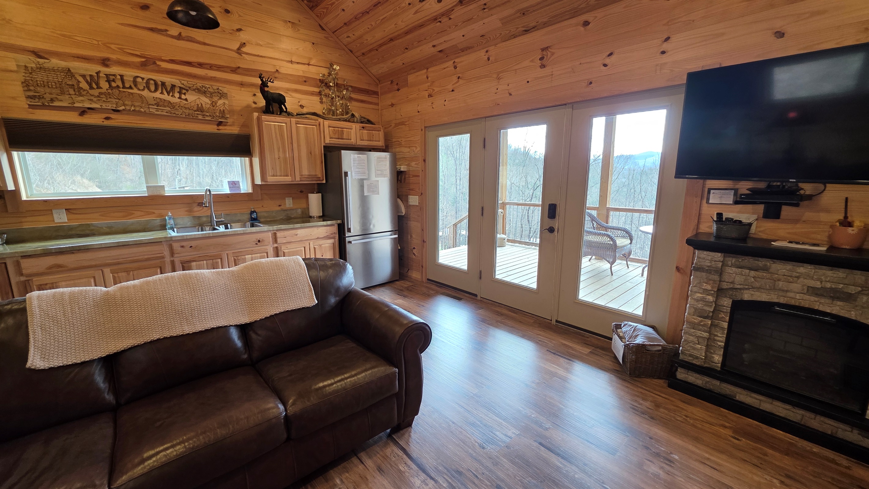 Lots of light coming into the Hot Cocoa Cabin