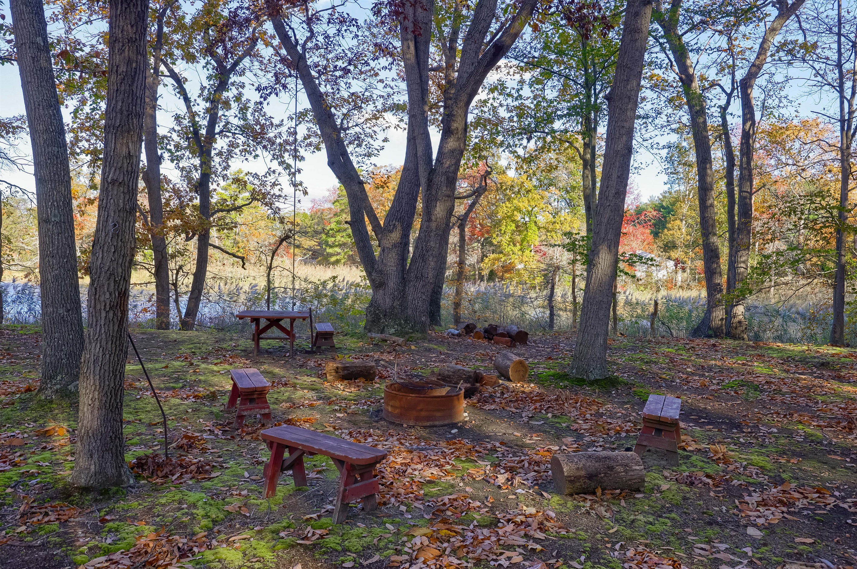 Firepit area along the creek. Bring your own firewood!
