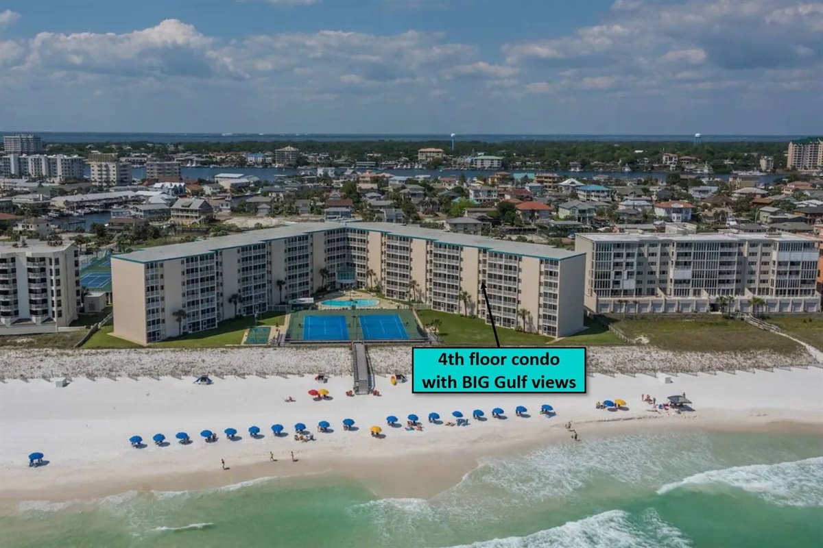 Holiday Surf & Racquet Club has a heated pool, 2 lighted tennis/pickleball courts, BBQ grilling area, shuffleboard, gated entry, pool table, exercise rooms, saunas, and 300' of private, uncrowded beach access that is steps away from the condo.