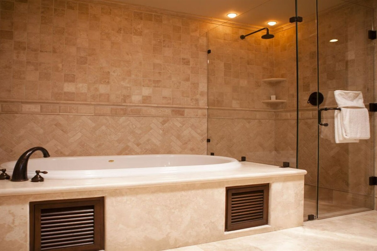 Master Bathroom at Montecristo, Vacation Travel Exclusives