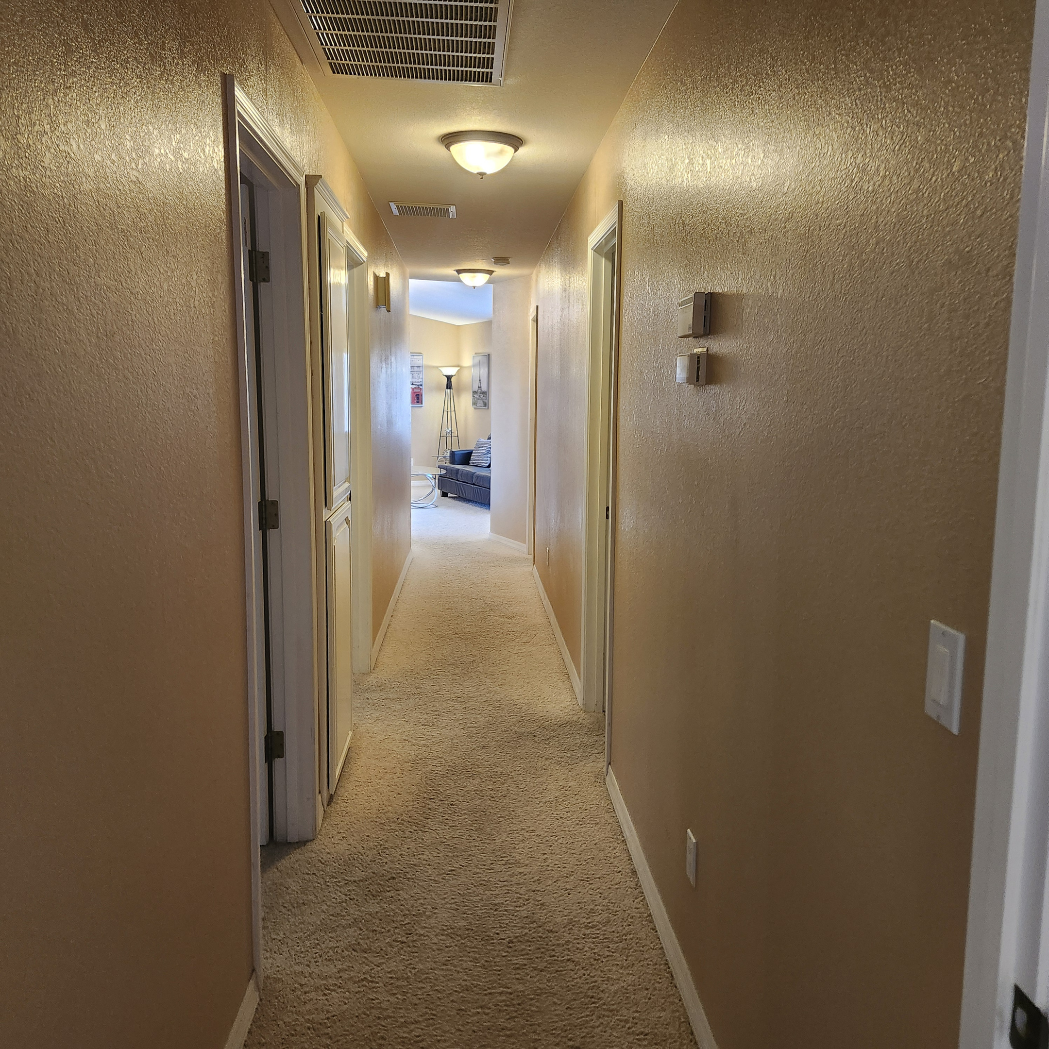 Hallway to every room and guest bathroom