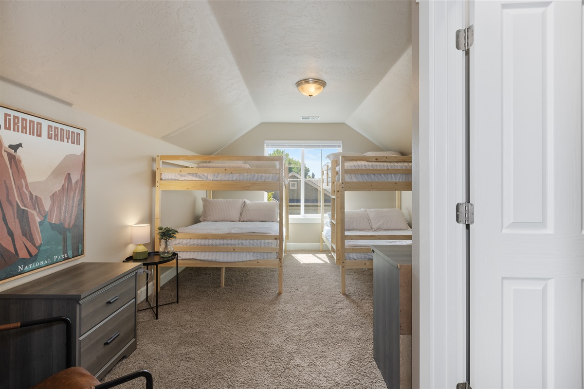 Fun bunk room for kids or groups.