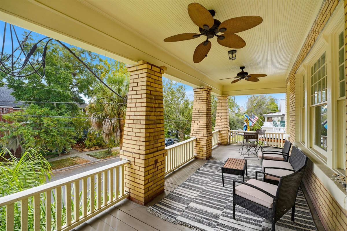 Upstairs balcony overlooking the beautiful neighborhood