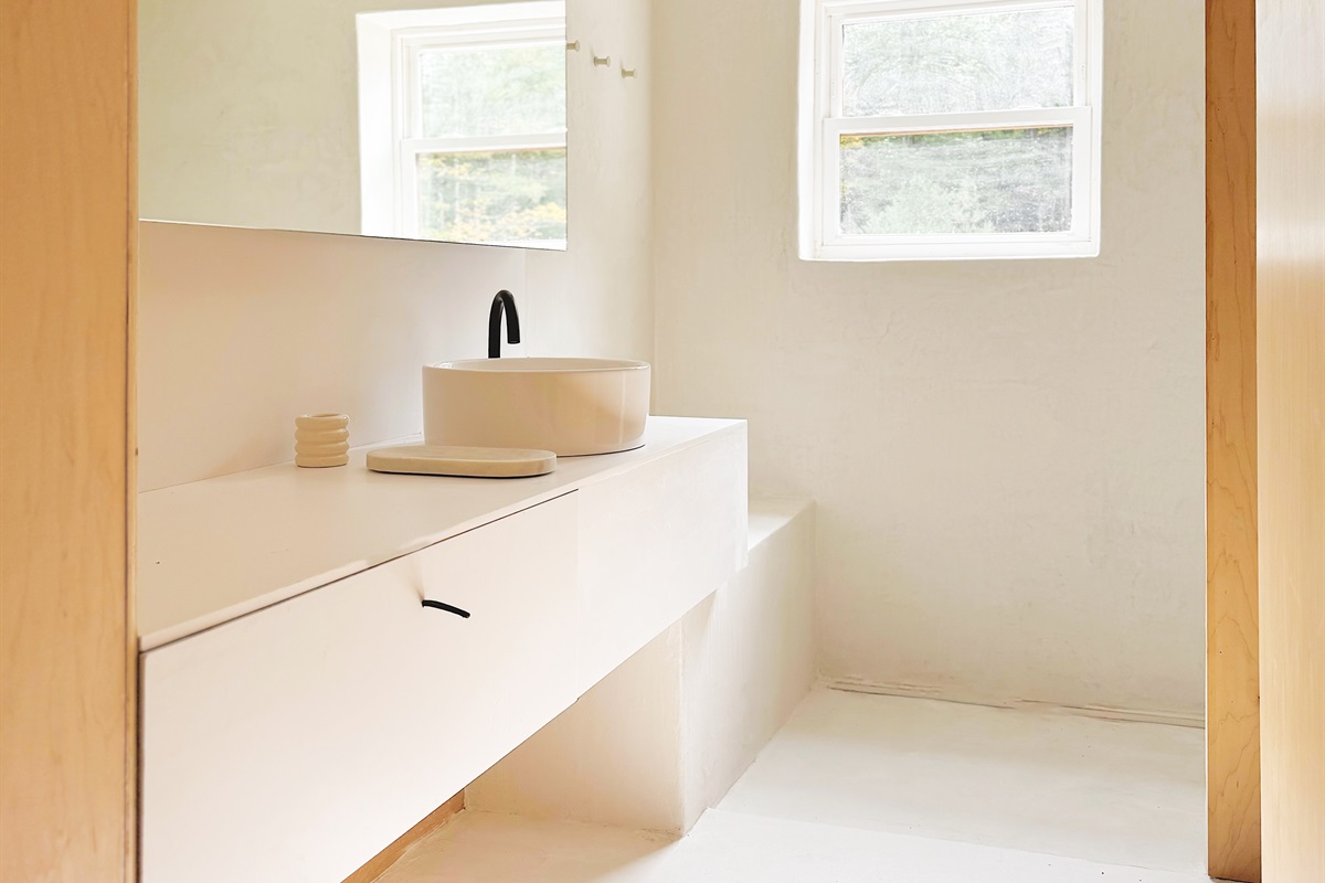 Upstairs full bathroom with private toilet room