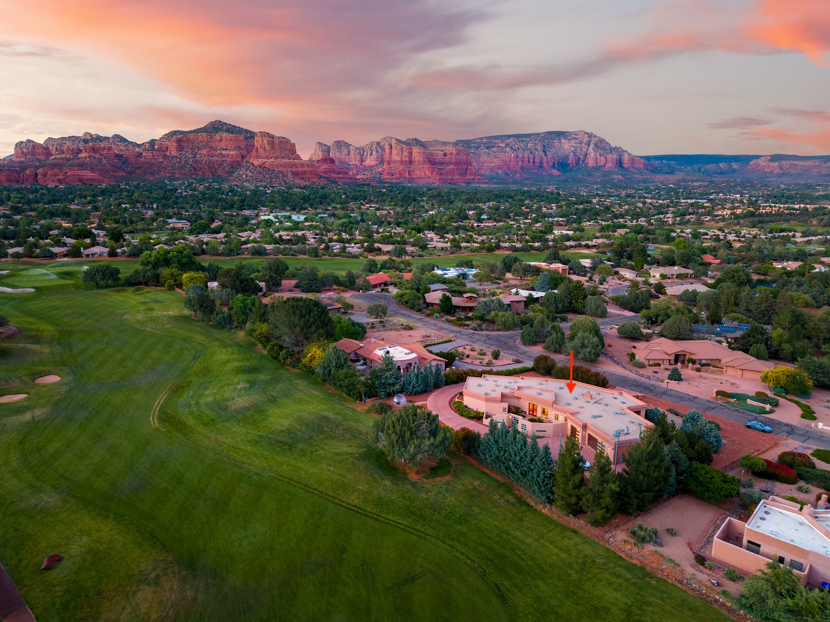 Location is everything. Nestled directly on the golf course with unobstructed, panoramic views of the iconic Sedona red rocks, our estate offers a truly unmatched desert escape.
