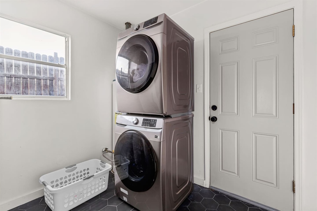 Need to Laundry during your stay? We've got you covered with a large Samsung washer and dryer.