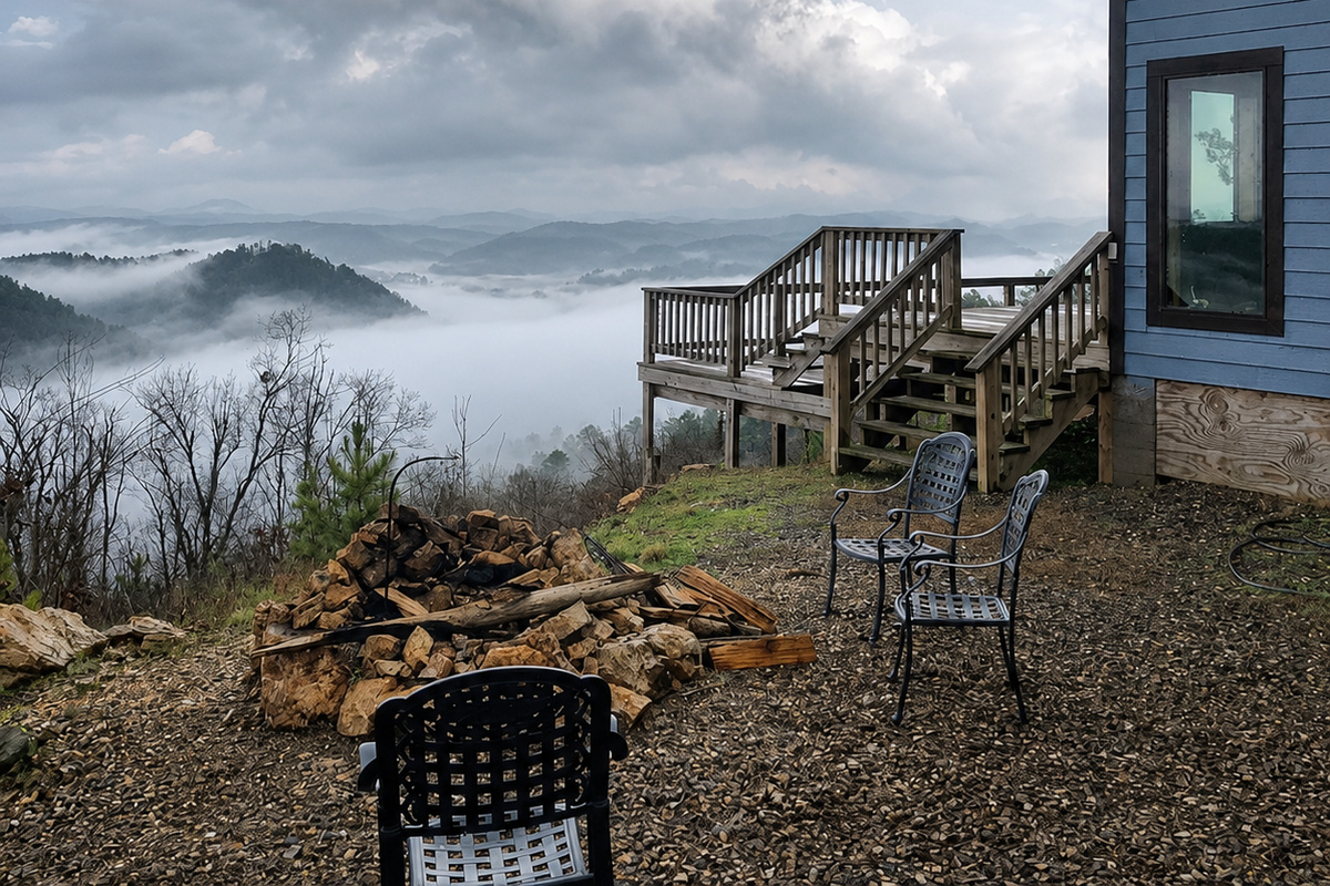 Beautiful view of fog rolling over the lake! It truly feels like you're floating