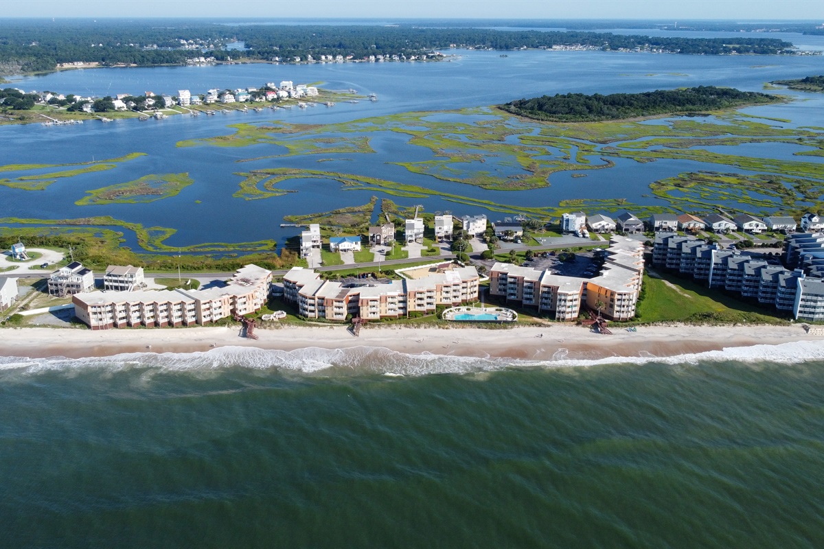 Topsail Dunes, with the beach and sound in the background