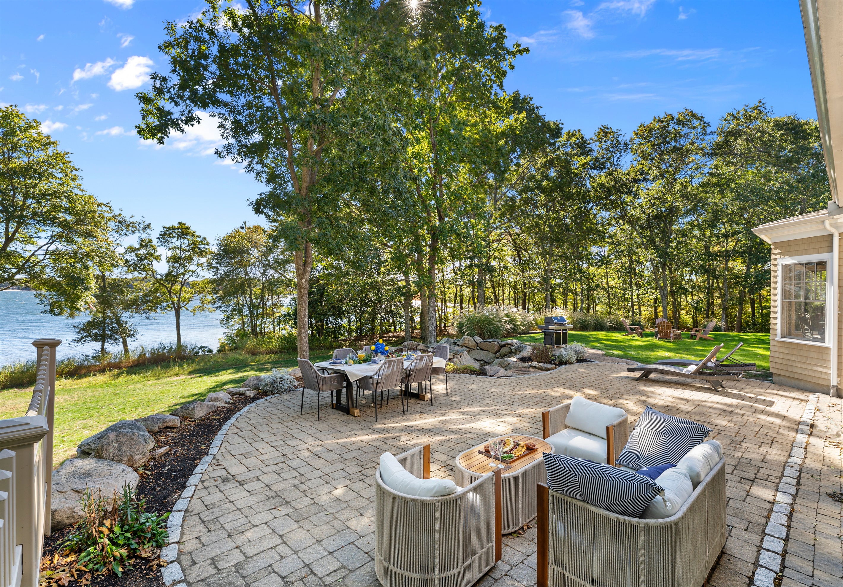 Lakeside dining with a built-in view—grill, eat, and relax just steps from the water.