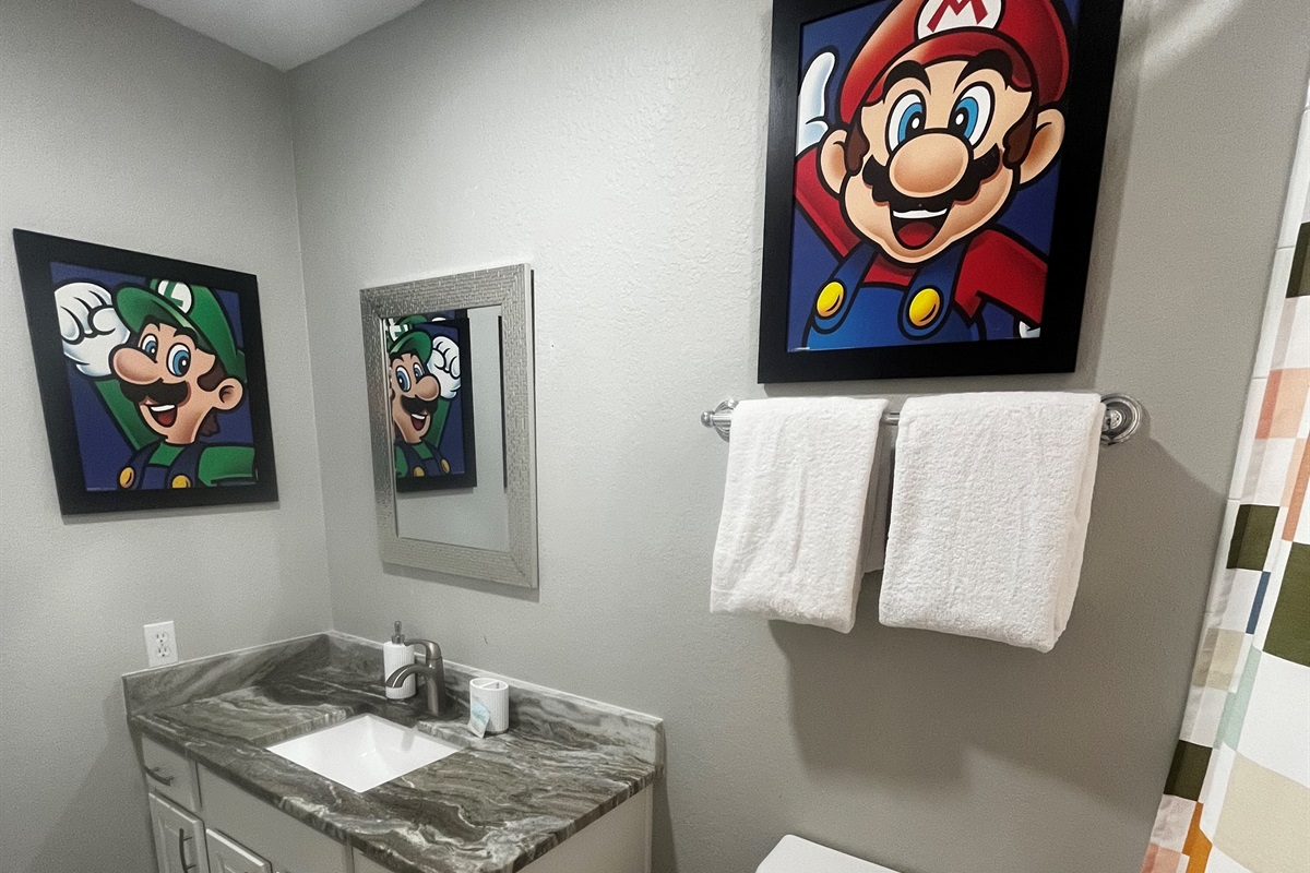 It’s Me Mario Full Bathroom ( across from HP bedroom) 