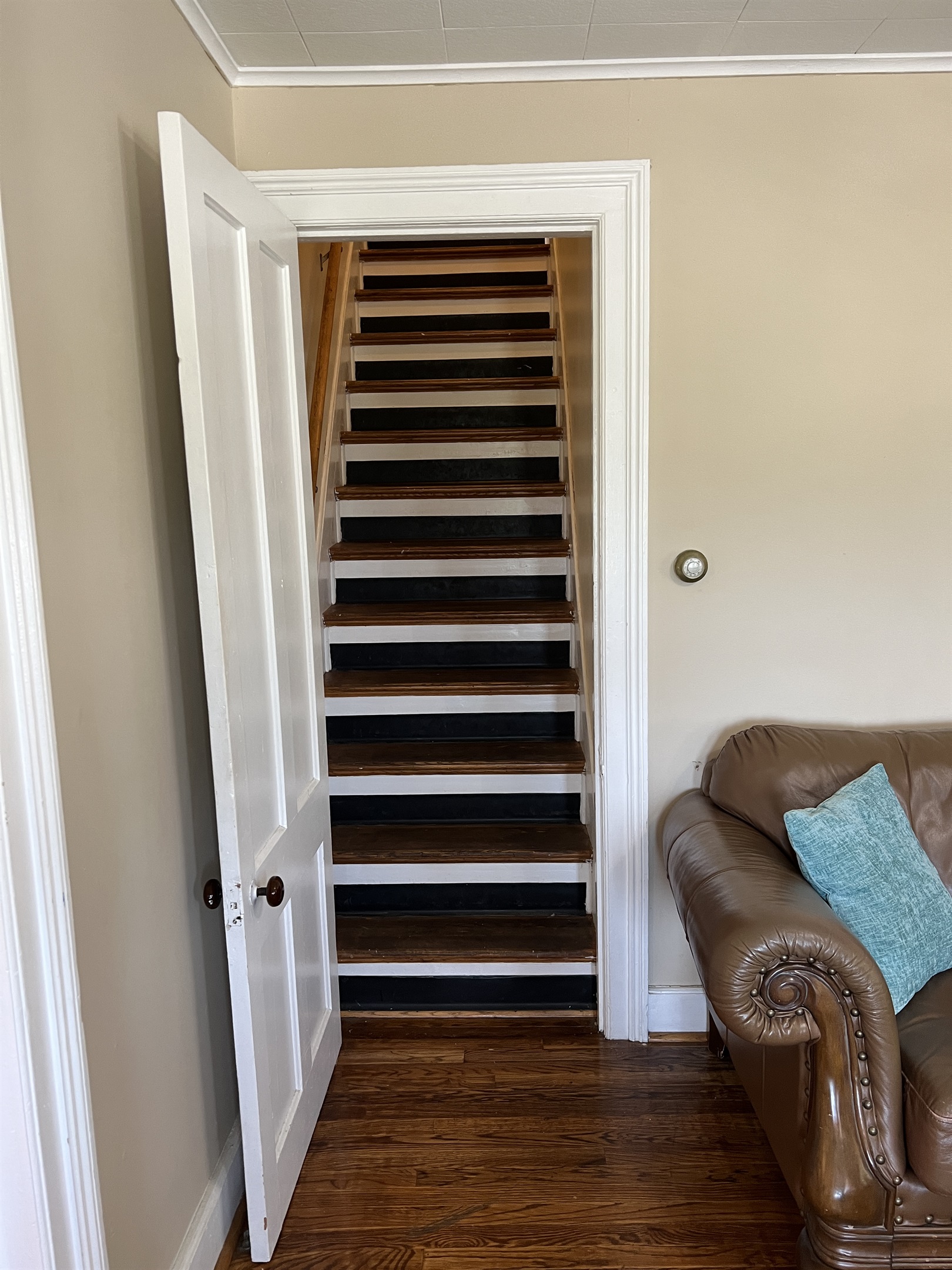 Stairs in living room to 2nd floor