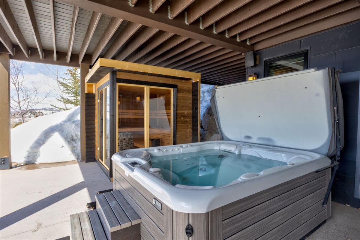 Lower Level Deck Hot Tub with Sauna