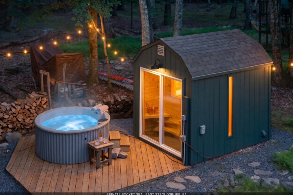 You own wellness spa - hot tub and custom-built Finnish Sauna