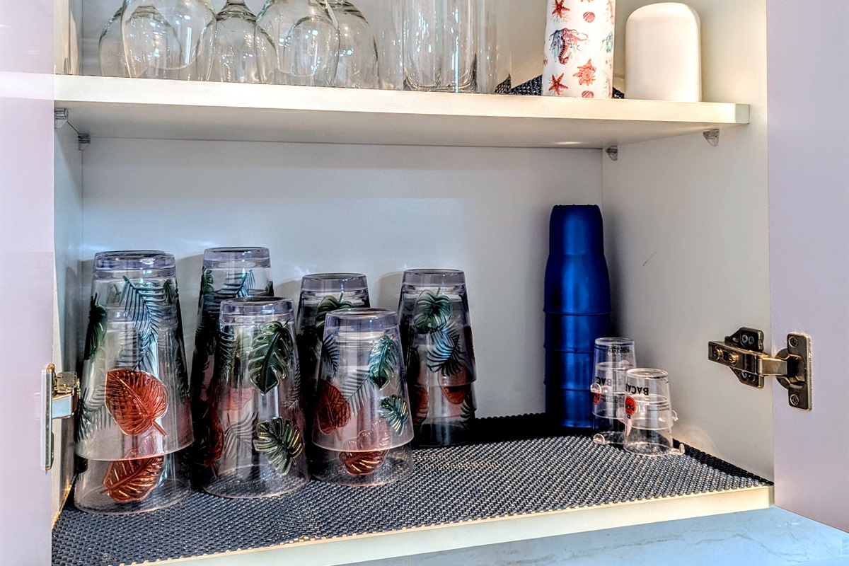 Cups and glasses provided