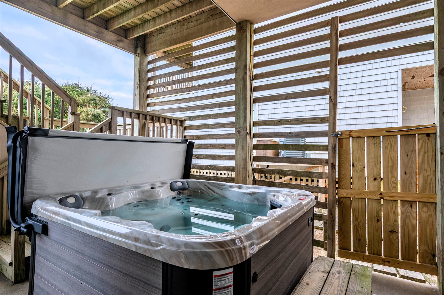 Relax with drinks at the tiki bar or soak in the hot tub.