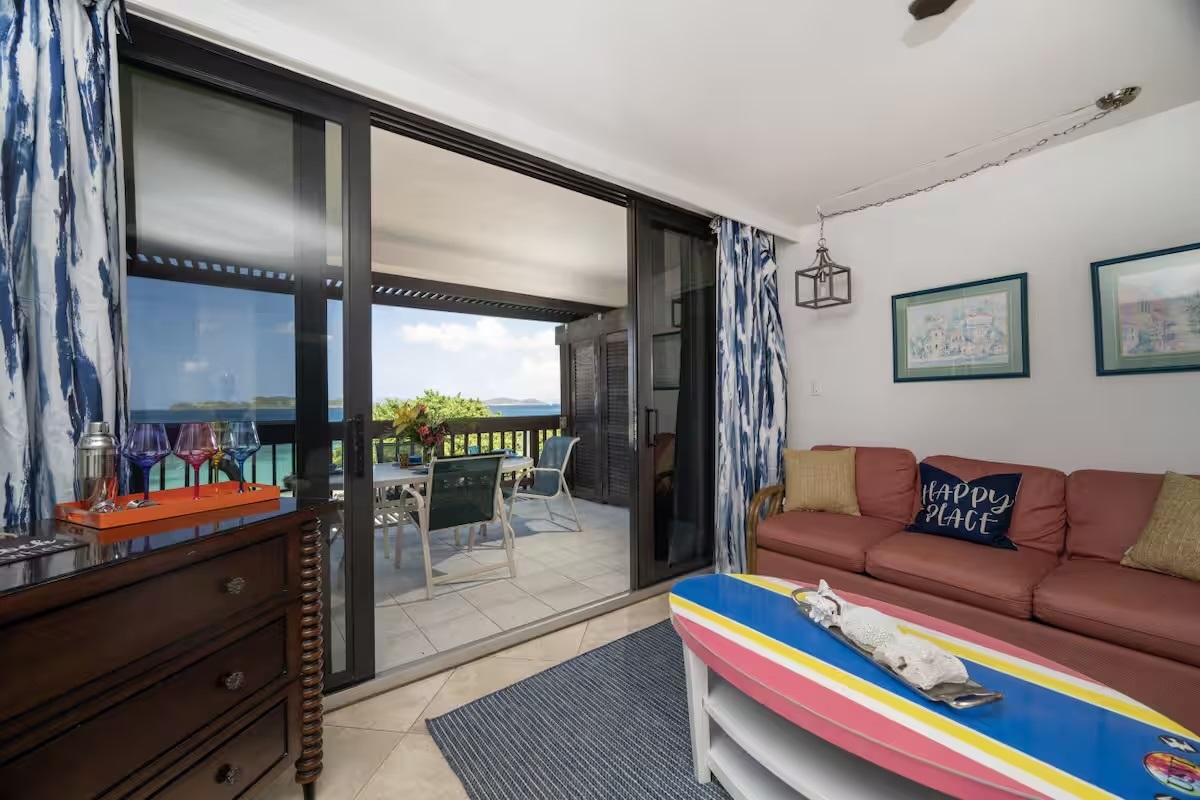 Enjoy the view from the couch or watch your favorite shows on the Smart TV at night