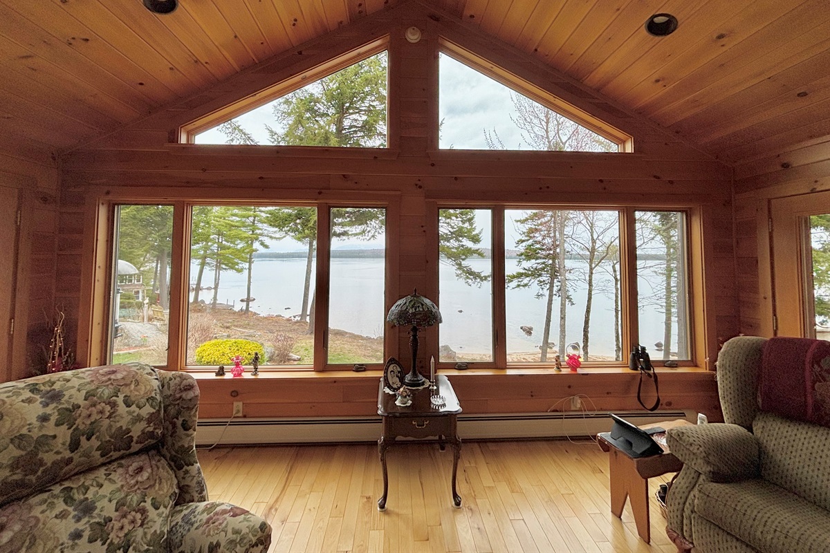 Living room overlooking the lake