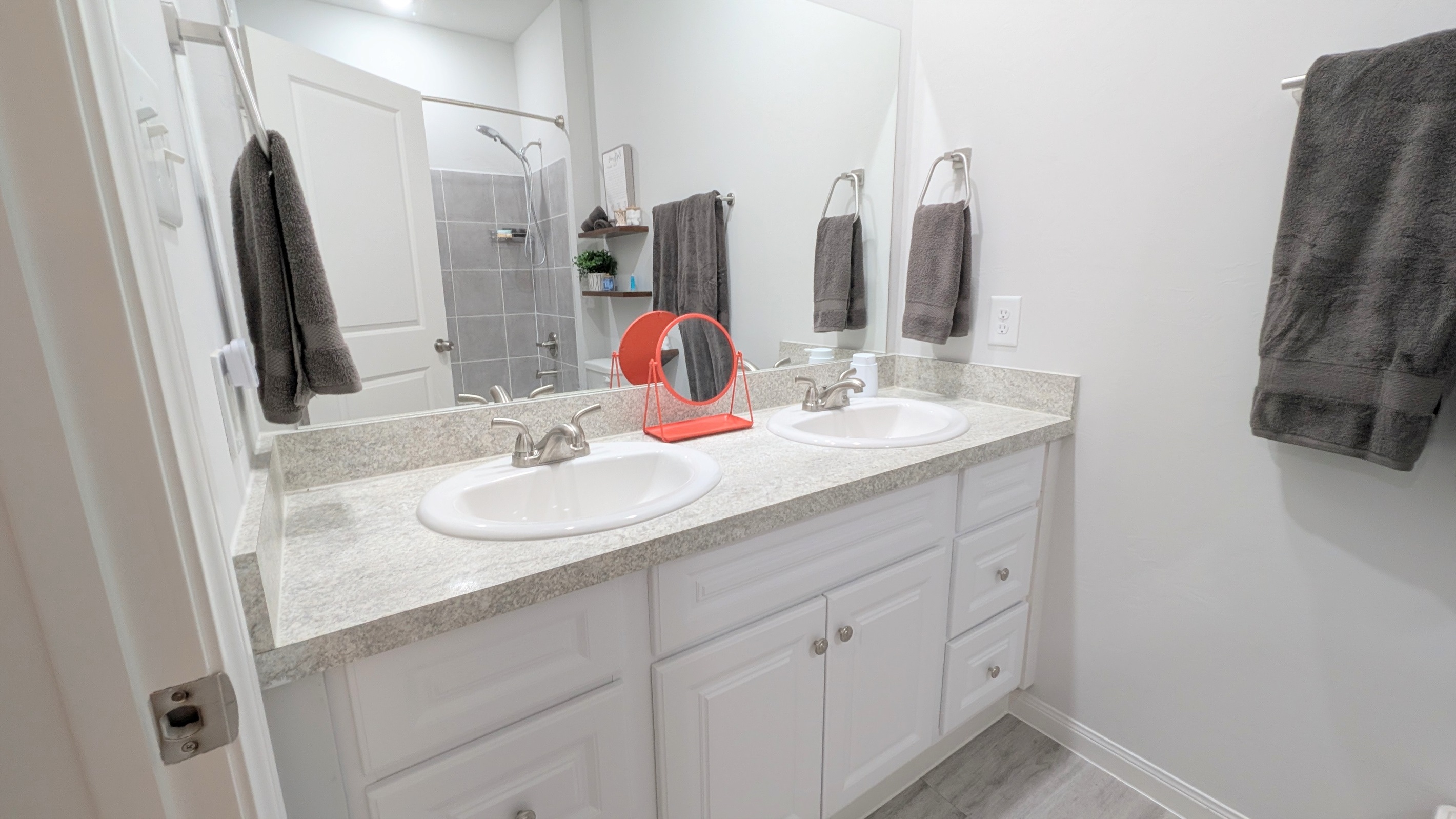 Dual vanities and plenty of storage options