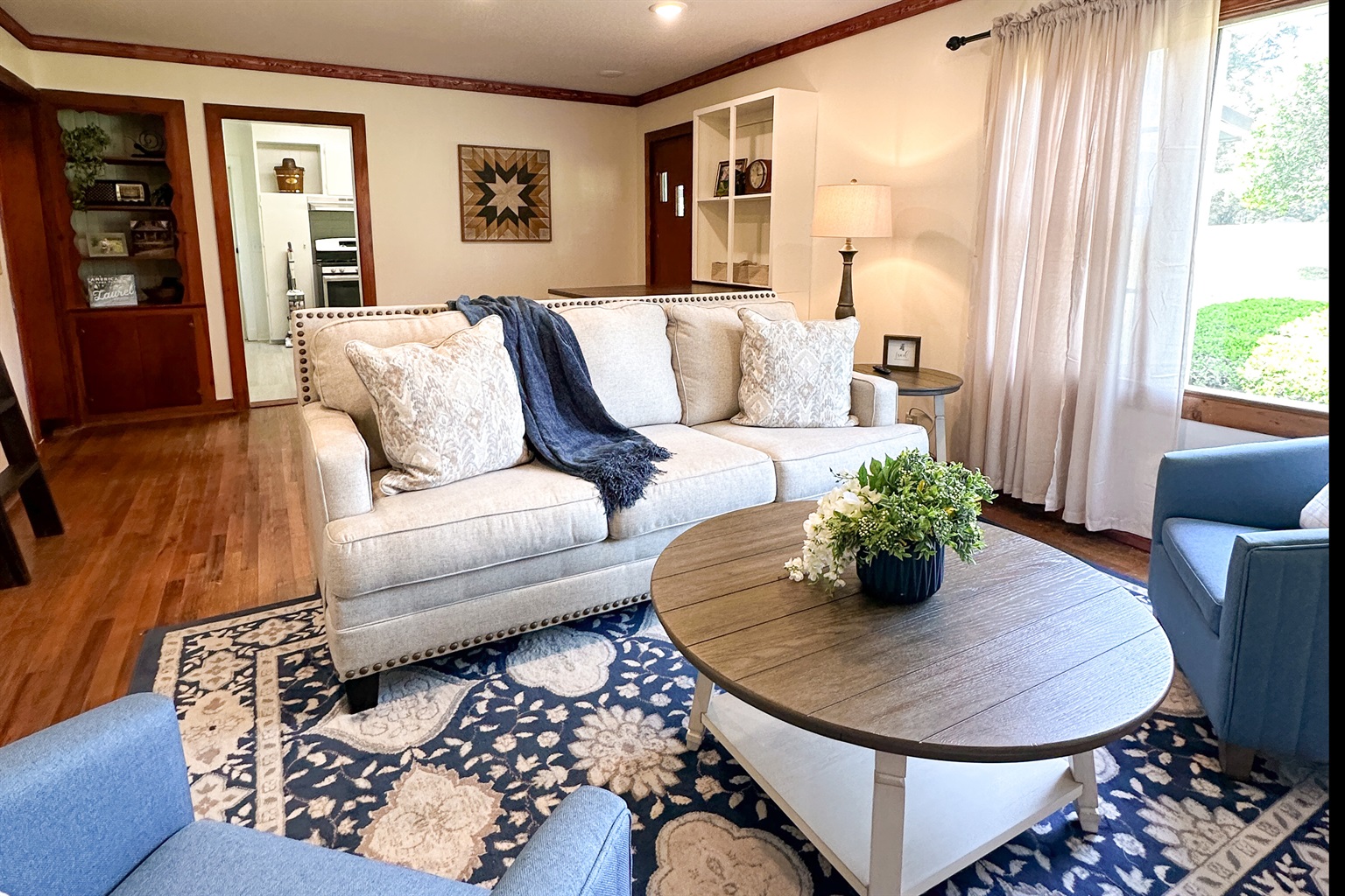 Living Room with Small Town Charm