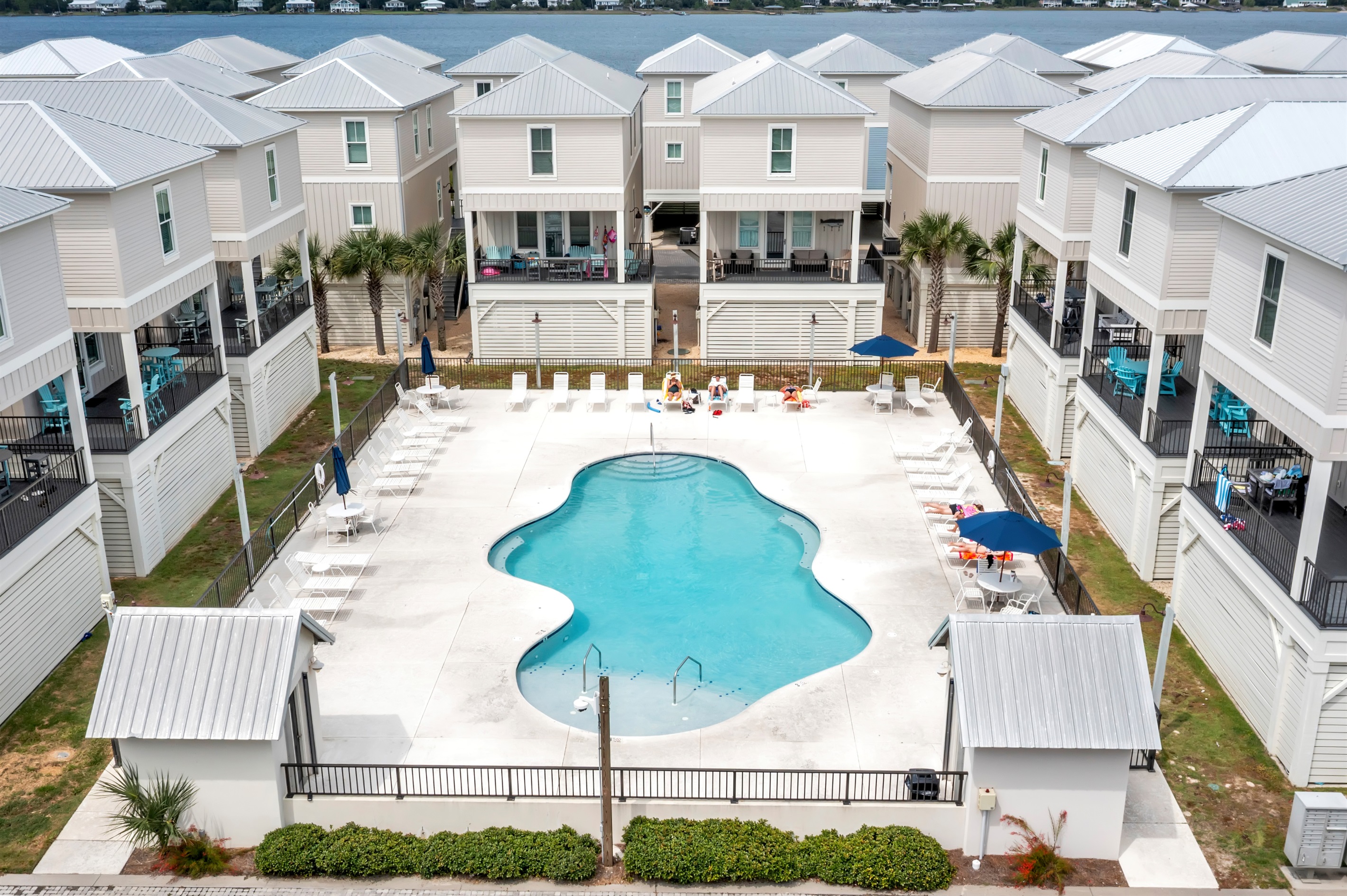 The pool is right behind the house and is HUGE! 