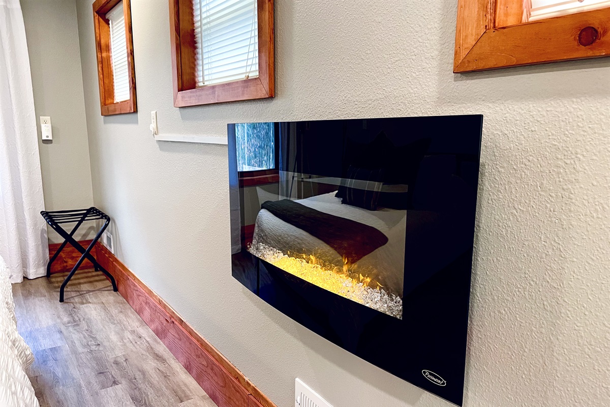 Electric Fireplace with heat and LED light changing fire and backlight settings