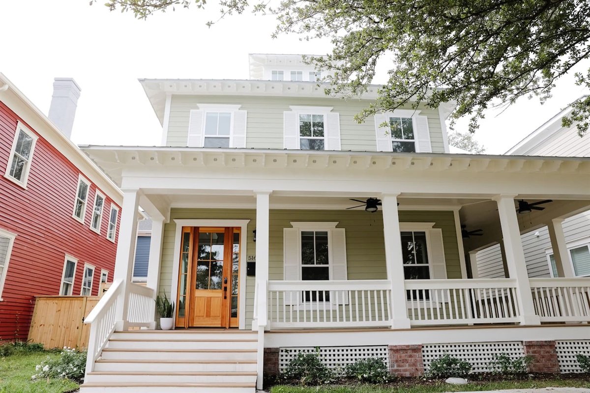 Our new home was inspired by the craftsman architecture that surrounds us in Historic Downtown. The wraparound front porch is a great place to enjoy the coastal weather.
