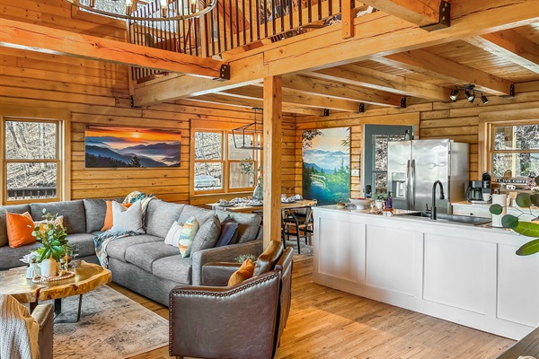 The open concept space keeps guests connected on all levels.
