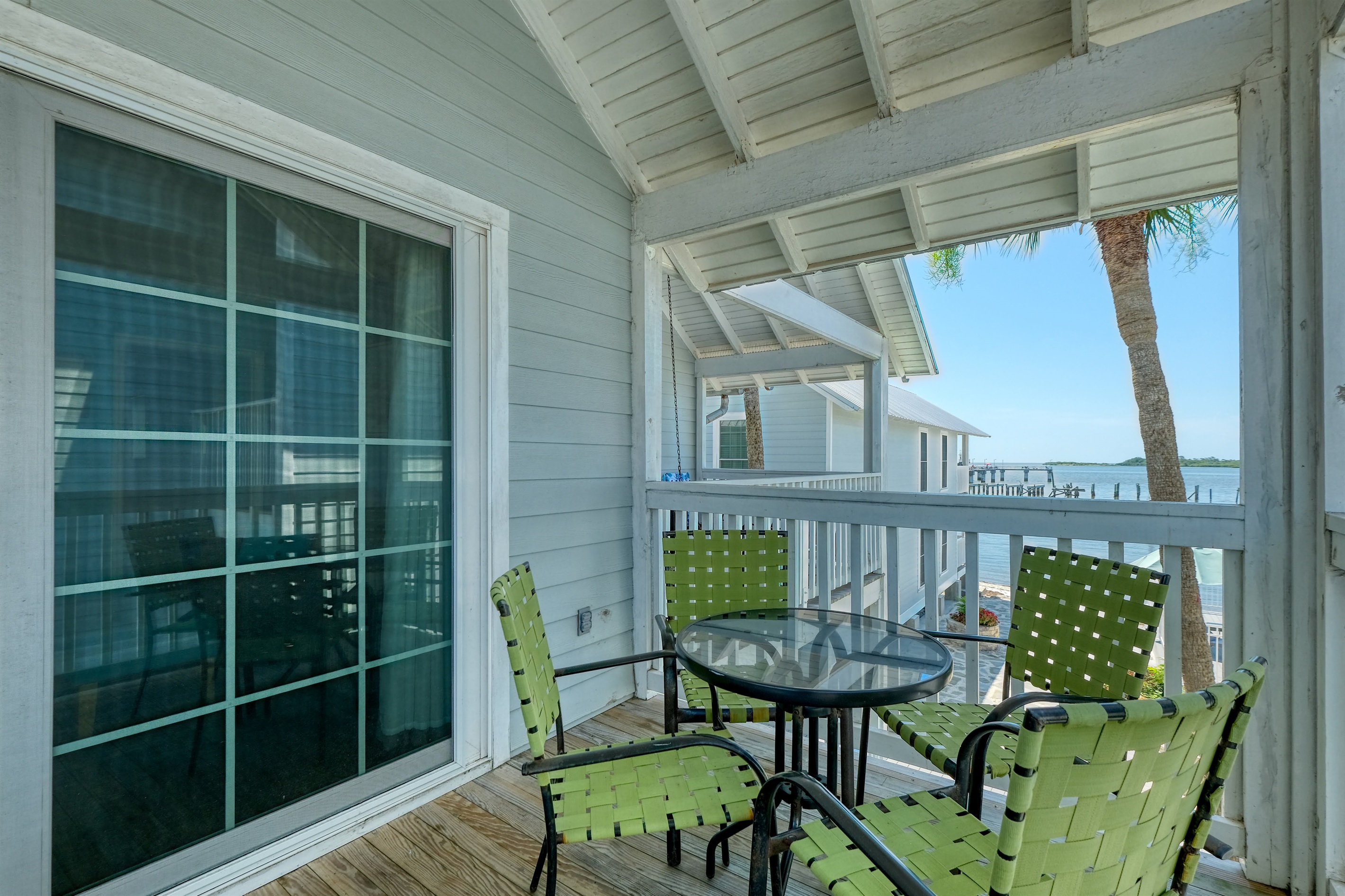 Table and chairs on the porch for dining