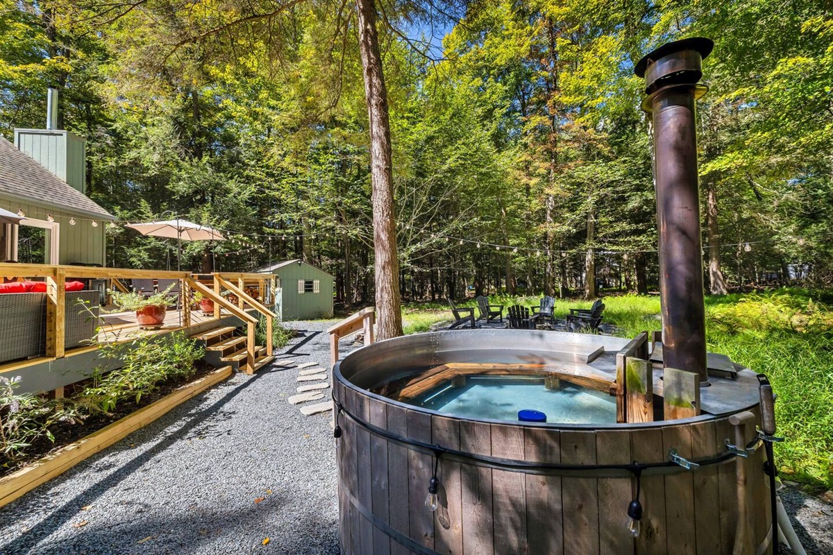 Wood-Fired Hot Tub - Private and Surrounded by Nature