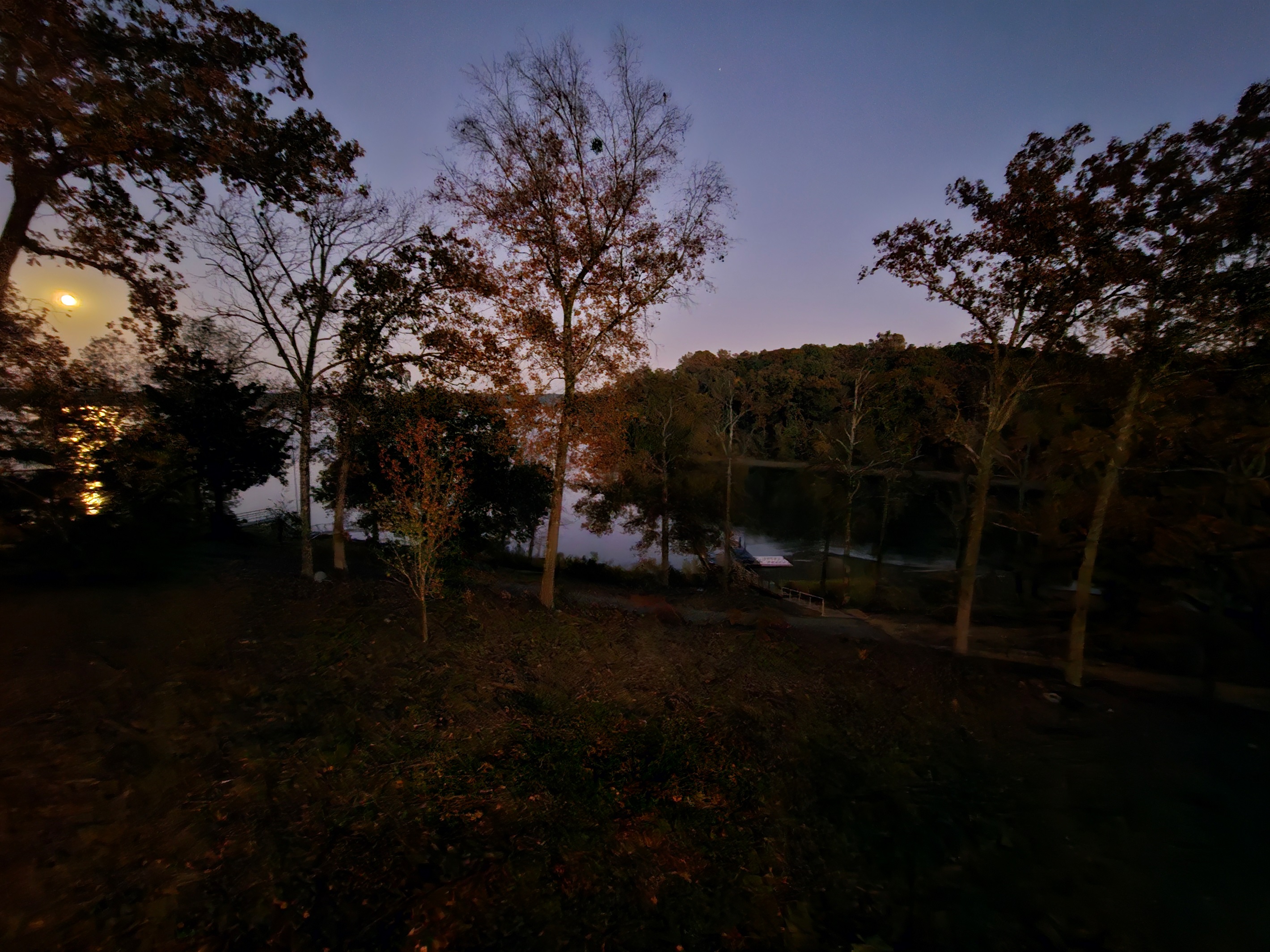 Peaceful moonlit lake view—quiet, private, and perfect for a romantic getaway