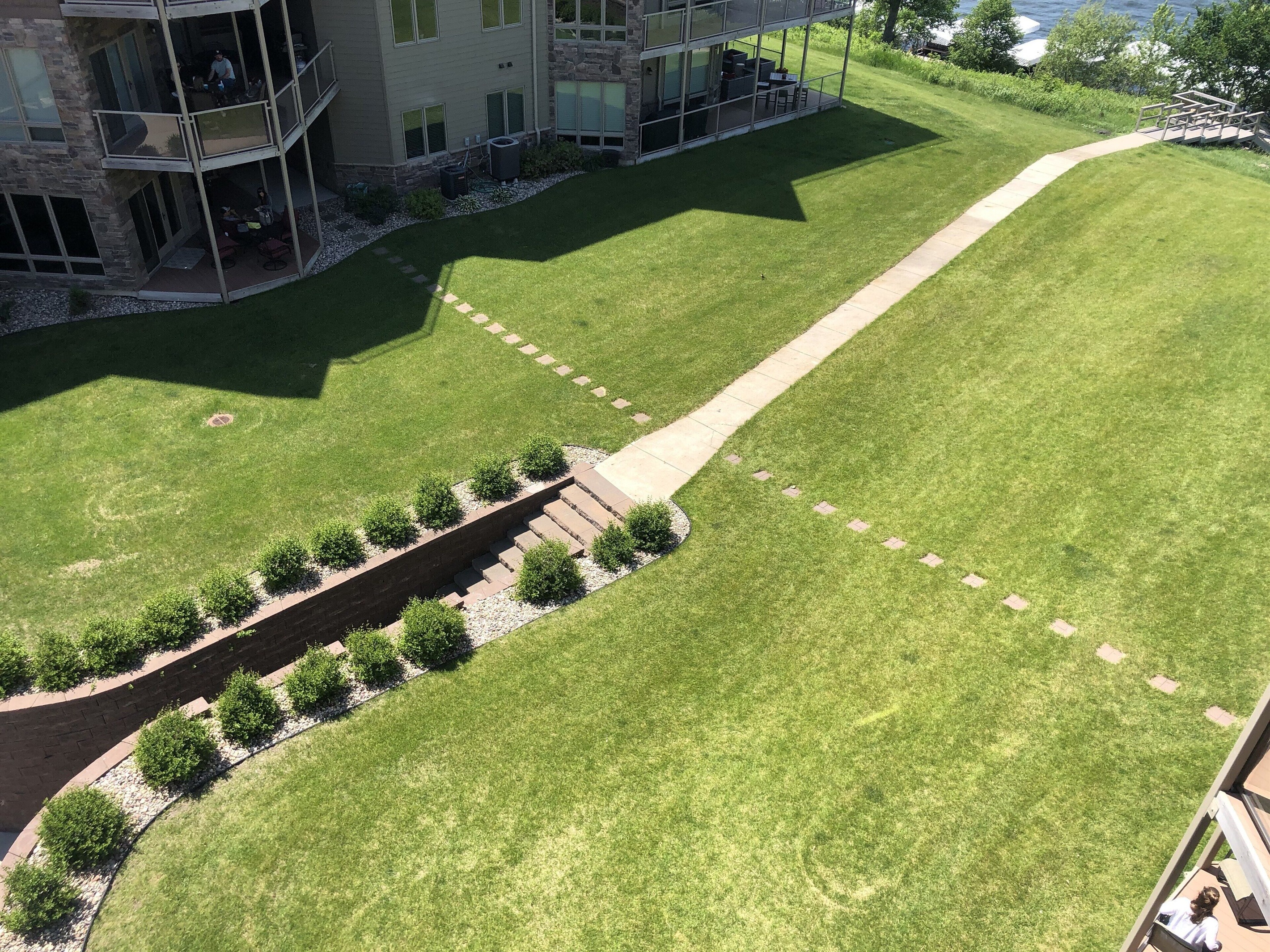 Aerial view of green space