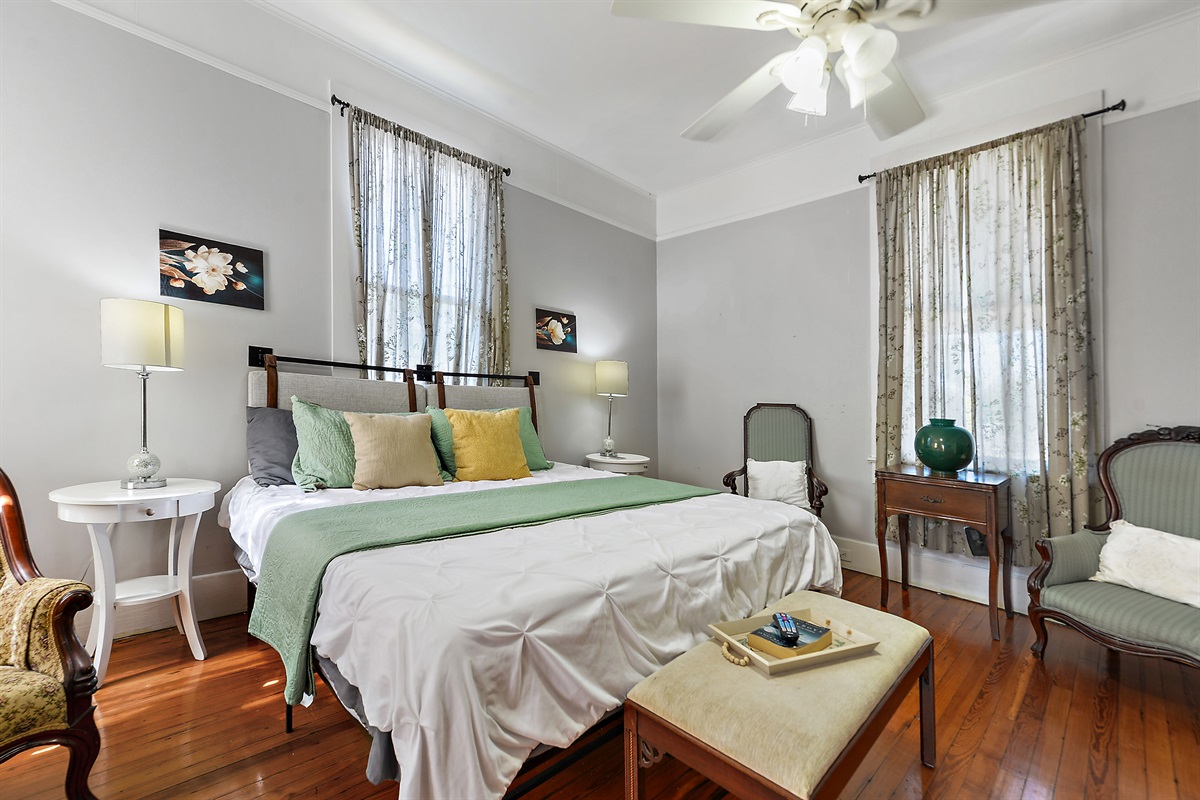 Bedroom 4. Upstairs. King bed. Smart tv.