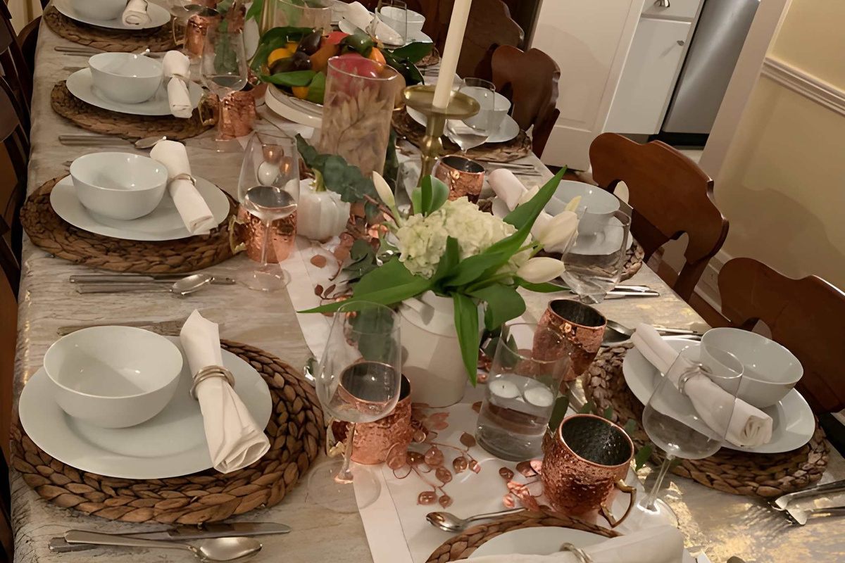 Table set up for 10 people 