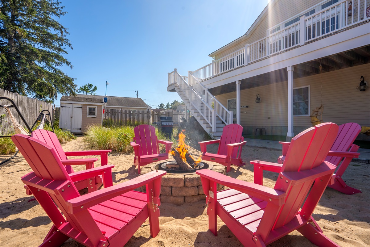 Our firepit is ready to light up your night with good vibes and glowing warmth.