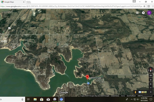 Location of dock on Lake Eufaula in Push Hill Cove.