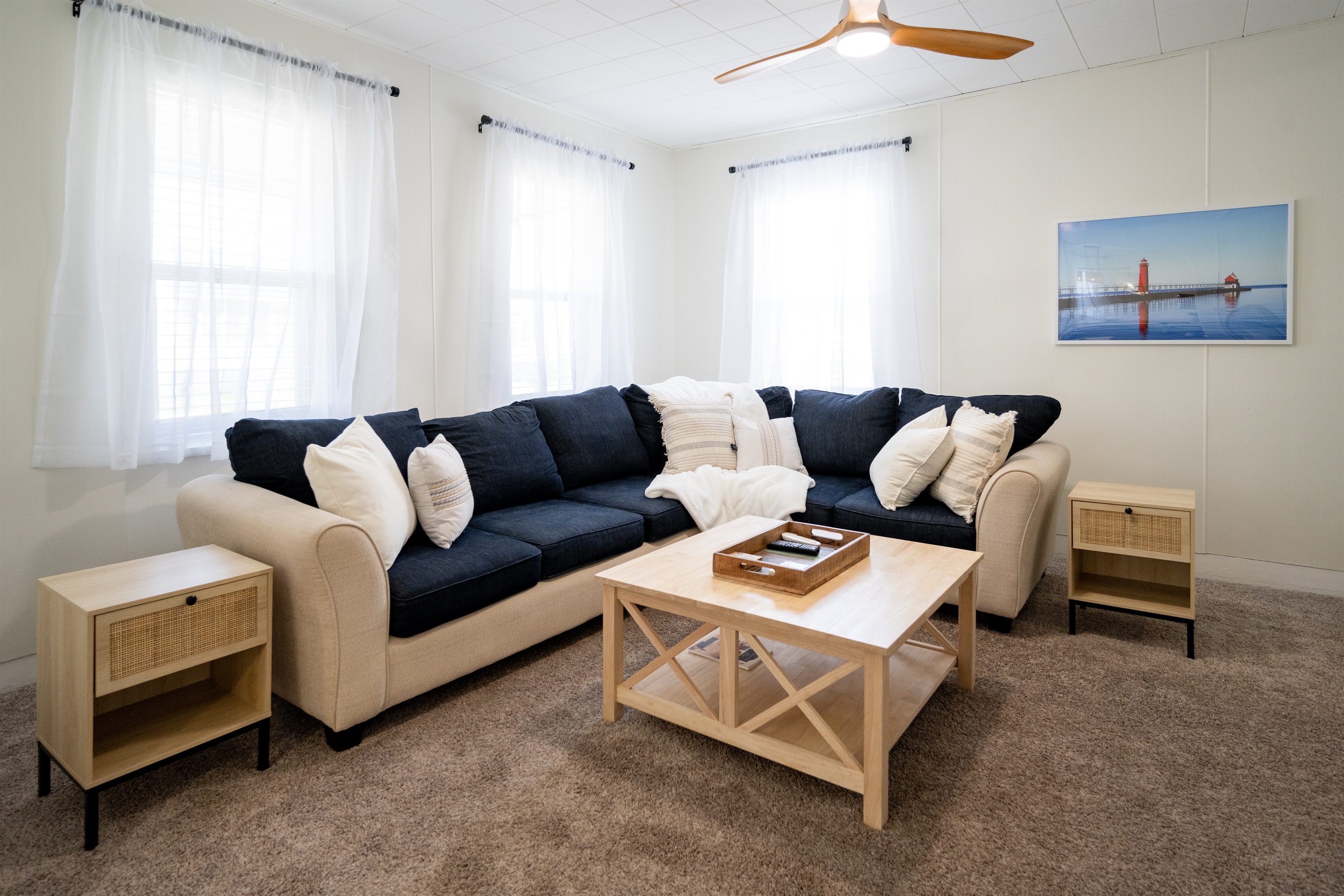 Comfortable seating with coastal-inspired style