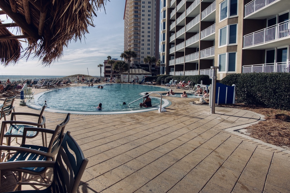 Beach front pool view.