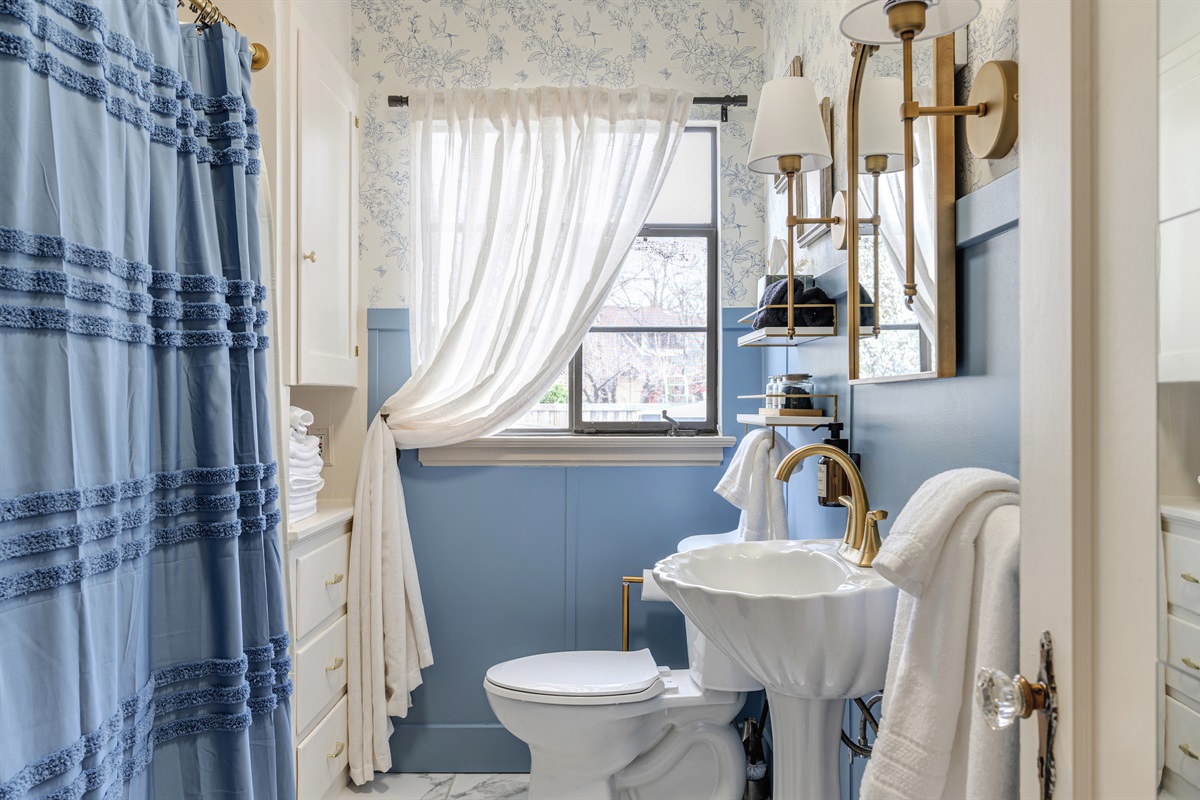 Main floor bathroom with full shower